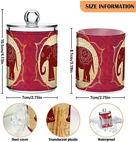innewgogo Indiai Eephant 2 Csomag Vatta Labdát Jogosultja Szervező Adagoló Műanyag Tiszta Üvegekbe Fedelek Fürdőszoba Tároló