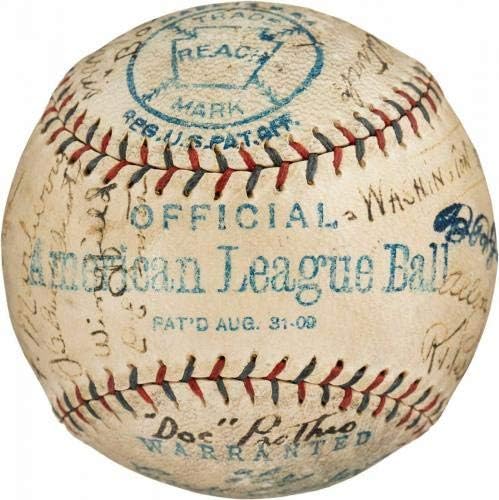 Történelmi 1923 Washington Senators Csapat Aláírt Baseball Walter Johnson PSA DNS - Dedikált Baseball