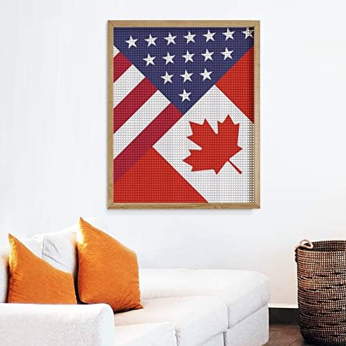 Amerika, Kanada Zászló Dekorációs Gyémánt Festmény Készletek Vicces 5D DIY Teljes Fúró Gyémánt Pontok Festmények lakberendezés 16x20