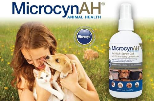 MicrocynAH Anti-Viszket Spray Gél Hidratáló Dimetikon Kutyák| Nem-Toxikus Spray Megfogalmazott Valóság | Állatorvos Recommeneded