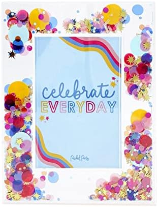 Csomagolt Party Ünnepelni Mindennapi 4x6 Fénykép Keret; Csinos Dekoratív Konfetti Art Design Kép Kijelző Falra vagy Asztalra; Nagy