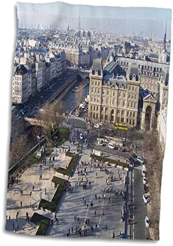 3dRose Város Párizs, a Szajna Folyó partján, az Eiffel-Torony Háttér - Törölköző (twl-239222-3)
