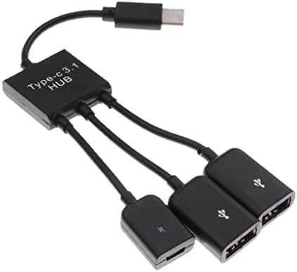 Baoblaze Mikro Dual USB 2.0 OTG Adapter Csatlakozó, Fekete