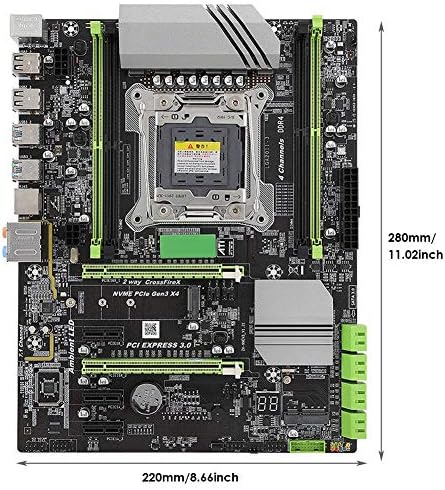 ASHATA DDR4 Mainboard,X99 LGA2011-3 Számítógép Asztali Alaplap,Erős, Tartós(PCB Anyag),ForIntel x99 Lapkakészlet