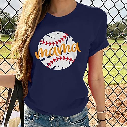 Mama Póló Női Baseball Graphic Tee Nyári Alkalmi Baseball Rövid Ujjú Pólók Felsők 2023 anyák Napja Tee Maximum