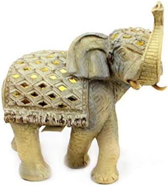 KT Feng Shui 8 Bézs Elegáns elefántormány-Szobor Vagyon Szerencsés Figura Otthoni Dekoráció Ötlet