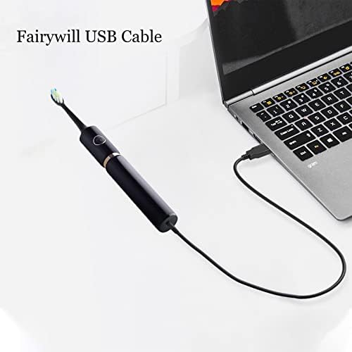 Töltő Kábel Csere Fairywill/Dnsly/Initio/Vekkia Elektromos Fogkefe, USB Töltő Kábel 3 ft (2 db-os Csomag)