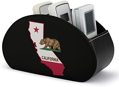 Kaliforniai Medve Zászló Térkép PU Bőr TV Távirányító Birtokosai Irodai Tároló Doboz Asztali Szervező 5 Rekesz