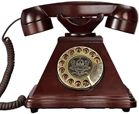 TREXD Antik Forgó Tárcsa Vezetékes Telefon Európai Tömör Fa, Retro Vezetékes Telefon, Otthoni Irodai Telefonok