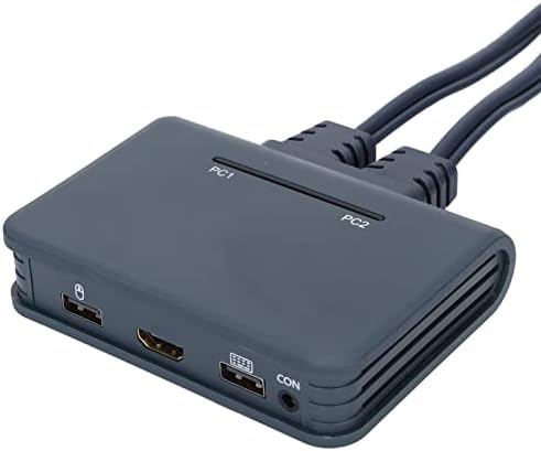 Dilwe HDMI USB KVM Switch 2 Port 4K, USB KVM Kapcsoló Doboz Switch Hub Otthoni Szórakozás Irodában, Egy Gomb Csere Billentyűzet, Egér,