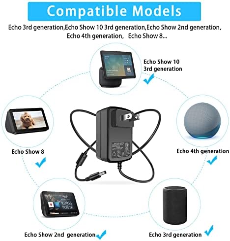 30W Echo Tápkábel Adapter Alexa Echo (4th Gen), Visszhang (3rd Gen), Echo Show 10 (3rd Gen), Echo Show (2nd Gen), Echo Show-8,