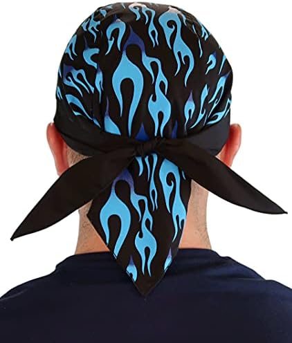 Csillogó FÖLD Koponya Caps Headwraps Doo Rongyot Csinálni Rag - Royal Kék Lángok