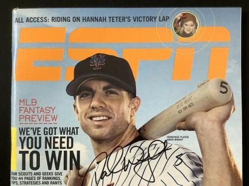 David Wright Aláírt ESPN Magazin 3/13/06 Nincs Címke york Mets Mesterek Autogramot SZÖVETSÉG - Dedikált MLB Magazinok