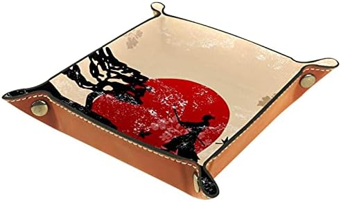 Retro Japán Harcművészet, Nyitott Itthon a Tárolók Ékszerek Tálca Őrzött Tálca Bőr Gyűjtőcím Tálca Otthoni Iroda
