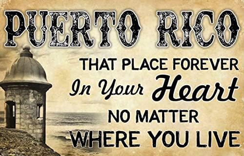 Puerto Rico Poszter Jele, Hogy Örökre A Szívedben Fém Adóazonosító Jele, Vas Festmény, Haza, Család Szerelmeseinek Vicces Ajándék