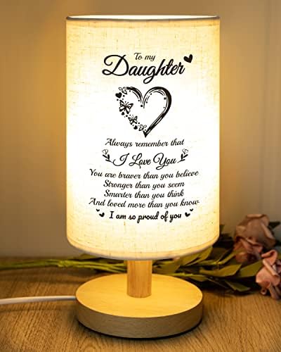 SOUHONEY Lánya Ajándékot Anya Apa asztali Lámpa - a Legjobb Születésnapi Ajándék Lánya Anyag Fa asztali Lámpa - Vissza az Iskolába