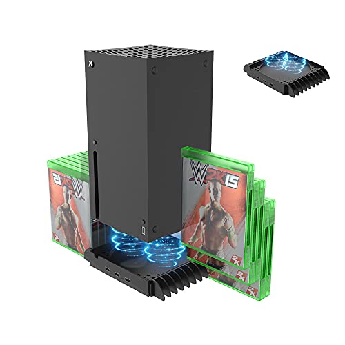 JDDWIN multi-function Állni Xbox Sorozat X hűtőventilátor, Xbox Sorozat X 18 Játék Tároló Szervező