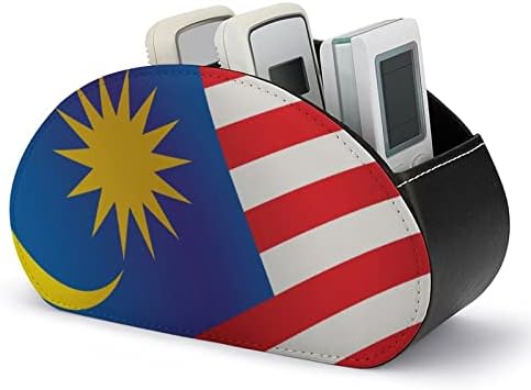 Malajzia Zászló Távirányító Birtokosai PU Bőr Caddy Tároló Szervező Doboz 5 Rekesz az Otthoni Irodai Kellékek