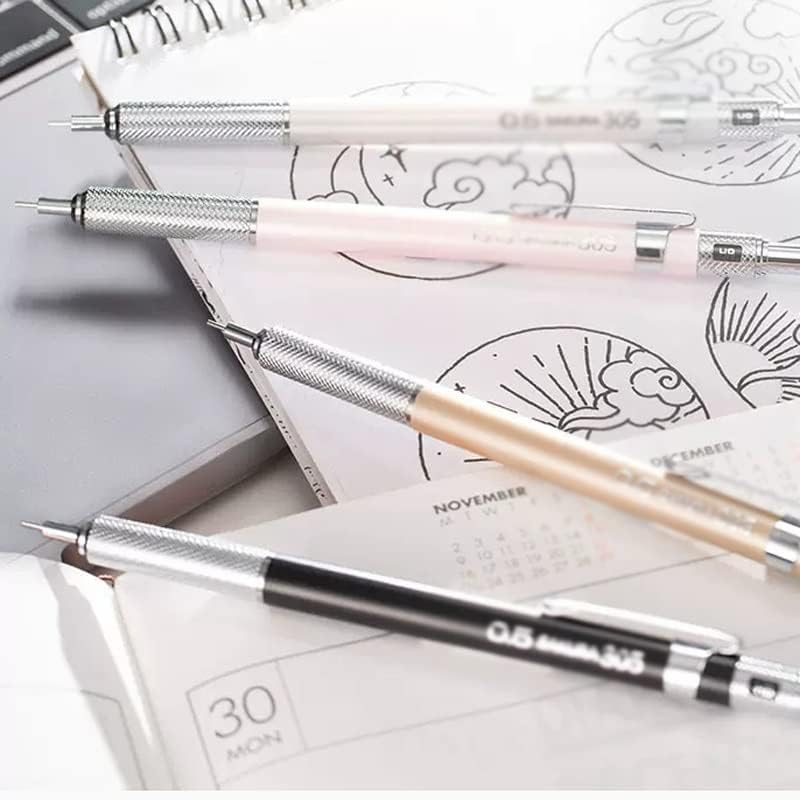 WXBDD Automatikus ceruza 0.3/0.5/0.7/0.9 mm mozgatható ceruza képregény írás a tollak kézzel rajzolt írószer (Szín : Fekete, Méret