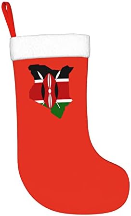 QG ZZX Kenyai Zászló Térkép Karácsonyra Karácsonyi Harisnya Kandalló Zokni 18 Cm Ünnepi Dekoráció