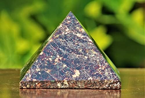 Polírozott Természetes Vörös Almandin Gránát Kristály Gyógyító Metafizikai Kőből Faragott Egyiptomi Piramis (95mm) Meditáció Szent Feng