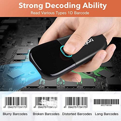 trohestar Mini Bluetooth Barcode Scanner 328 fts Tartomány USB-1D Vonalkód olvasó Automatikus, Kézi vonalkód Olvasó, Kiskereskedelmi Áruház,
