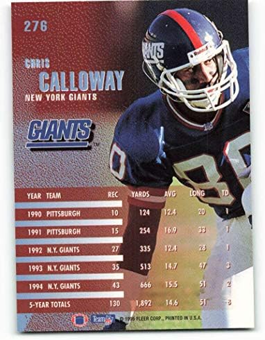 1995 Fleer 276 Chris Calloway NM-MT New York Giants Foci