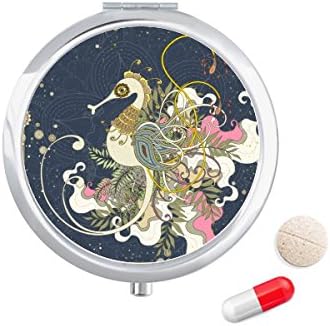 Virág Japán Hippocampus Ukiyo-e Tablettát Esetben Zsebében Gyógyszer Tároló Doboz, Tartály Adagoló