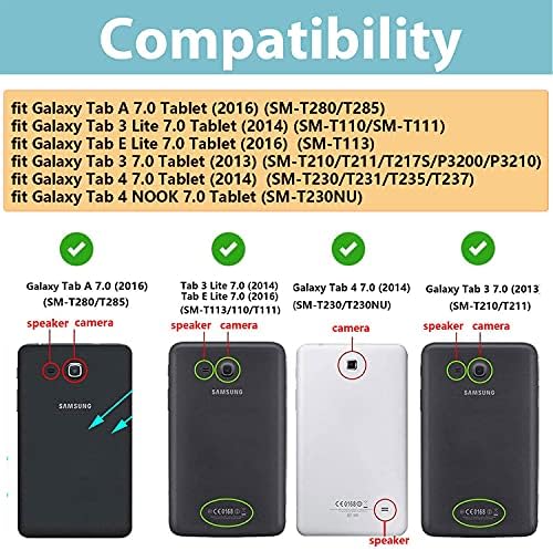 UUcovers Gyerekek Esetében Samsung Galaxy Tab EGY 7.0 (SM-T280/T285), Lap 4 7.0/Tab 3 7.0 (SM-T230/T210/P3200), Lap E/Tab 3 Lite