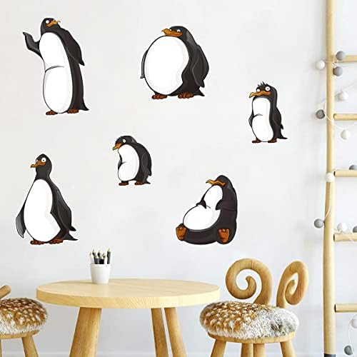 WOYINIS Cserélhető Kedves Pingvin Fali Matricák, DIY Rajzfilm Pingvinek Állat Fali Matricák, Héja & Stick Vinil Wall Art Matricák Gyerekek