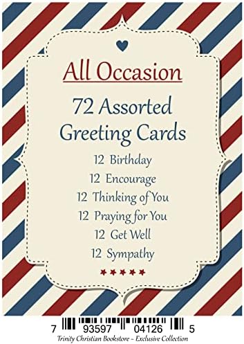 Exkluzív Prémium Keresztény / Vallási 72 gróf üdvözlő kártya beállítása a Szentírás minden kártya. 12 Születésnapi kártyákat, 12 Bátorítást,