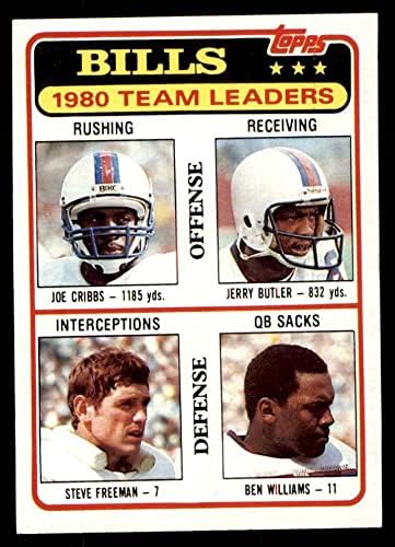 1981 Topps 226 Számlát Vezetők & Lista Joe Cribbs/Jerry Butler/Steve Freeman/Ben Williams Buffalo Bills (Foci Kártya) NM Számlák
