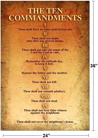 A Tízparancsolat Vallás Vallási Biblia 10 Parancsolat Ószövetségi Szabályok Szentírás Vers Tízparancsolat Király Fali Dekor Art Nyomtatás