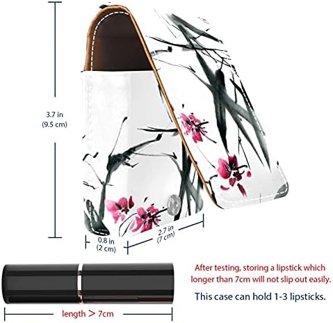 Mini Rúzst Akvarell Festmény, Bambusz Levél, Virág Rúzs Szervező a Tükör Gomb Lezárás Teszik ki Jogosult az Utazási Bőr Kozmetikai Tok