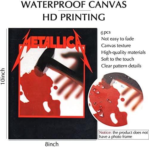 képek Metallica Poszter - Készlet 6 8*10 Hüvelykes keret nélküli Vászon Plakátok Retro Rock Zenekar, a Zene, a Férfiak a Hölgyek Tini Fiúk