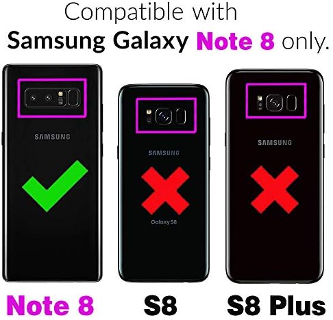Asuwish Kompatibilis a Samsung Galaxy Note 8 Esetben Edzett Üveg Képernyő Védő Fedelet Kártya-tartó Foglalat Kitámasztó Flip Tok