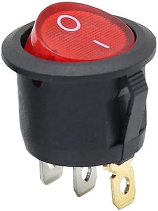 2DB KCD1 3Pin ON/OFF Autó 220V/12V Piros Kerek Rocker Dot Hajó LED Kapcsoló Kapcsoló SPST Kapcsoló - (Szín: 2DB kör alakú, Mérete: