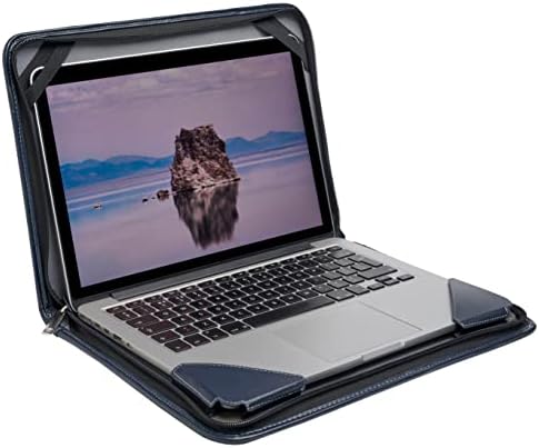 Broonel Kék Bőr Laptop Messenger Esetben - Kompatibilis HP Chromebook x360 13b-ca0002sa Full-HD Átalakítható Laptop
