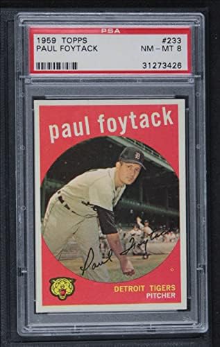1959 Topps 233 Paul Foytack Detroit Tigers (Baseball Kártya) PSA a PSA 8.00 Tigrisek