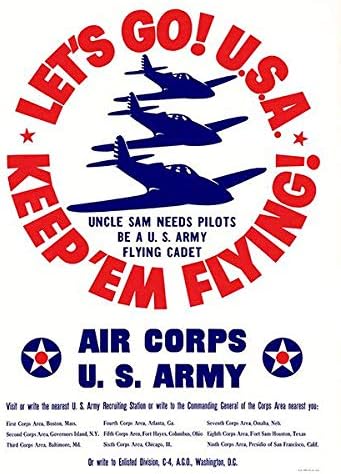 Menjünk! USA Tartsd meg Őket Repülni! - US Army Air Corps - 1941 - Toborzó Plakát