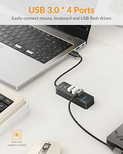4-Port USB Hub 3.0 Laptop - iDsonix USB 3.0 Hub 5Gbps Többportos Adapter Hordozható Utazás, USB-Hub, a MacBook Air Por Windows/Mac OS,