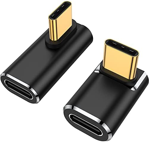 AuviPal USB-C-90 Fokos Adapter (Két Stílus), 100W USB-C a Férfi-USB-C Női derékszögű Bővítő Csatlakozó Gőz Fedélzeten, Kapcsoló, MacBook Pro/Levegő,