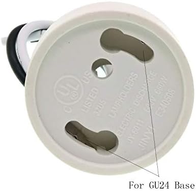 GU24 Műanyag Kulcs nélküli Socket Tartóval,TWDRTDD Bi-Pin (GU24) Bázis Twist Lock Alap Lámpa tartó 5.9 Centis Drótot a kompakt fénycsövek