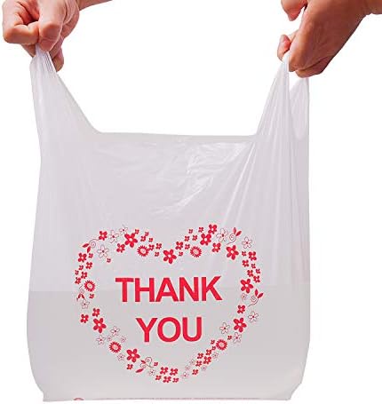 Köszönöm Póló Táskák, LazyMe Bolsas De Plastico Para Negocio, Műanyag Zsákokat Fehér Masszív Kezelni Árut Zacskók, Normál