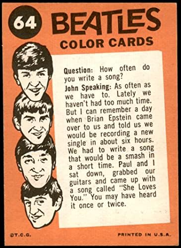 1964 Topps 64 John, Paul pedig Ringo keresi fel (Kártya) VG/EX