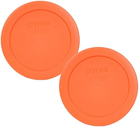 Pyrex 7200-PC 2-Kupa Narancssárga, Kerek, Műanyag Élelmiszer Tárolására Fedél, Made in USA - 2 Pack