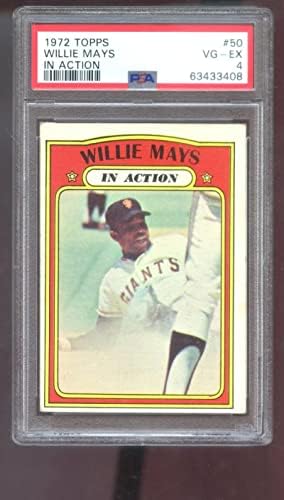 1972 Topps 50 Willie Mays Akció IA PSA 4 Osztályozott Baseball Kártya MLB Óriások - Asztalon Baseball Kártyák