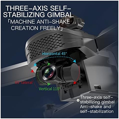 Elkerülése GPS Drón 4K HD Profi Kamera, 3-tengelyes EIS Anti-Shake Gimbal Brushless Motor Összecsukható Quadcopter (Színes :