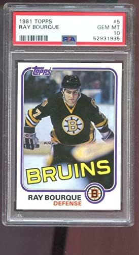 1981-82 Topps 5 Ray Bourque PSA 10 Osztályozott Jégkorong Kártya NHL 1981 1982 Bruins - Asztalon Jégkorong Kártyák