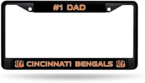 Rico Iparágak NFL Cincinnati Bengals 1 APA Fekete Króm Keret, W' Matrica be 12 x 6 Autó/Teherautó Auto Tartozék